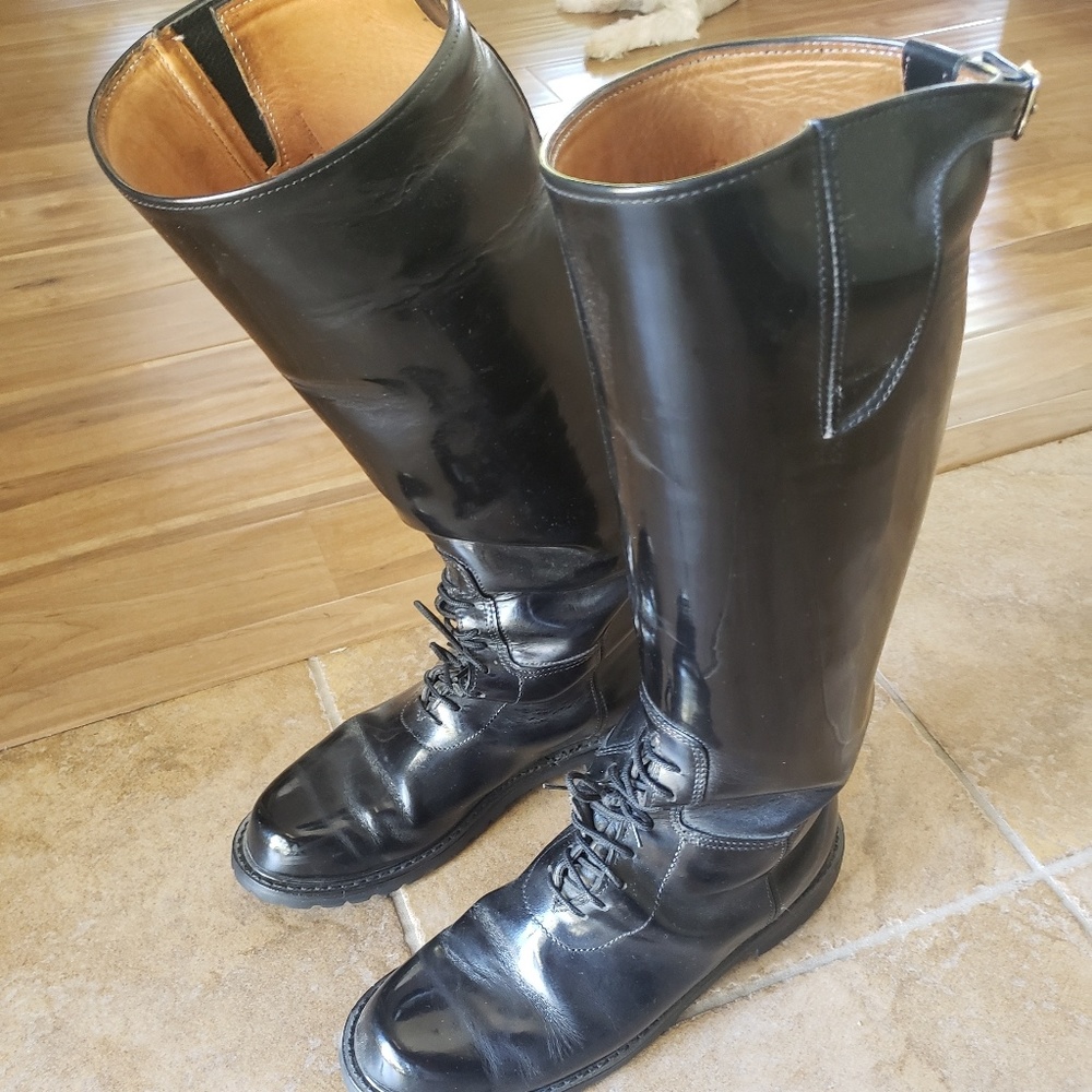 Hard leather boots